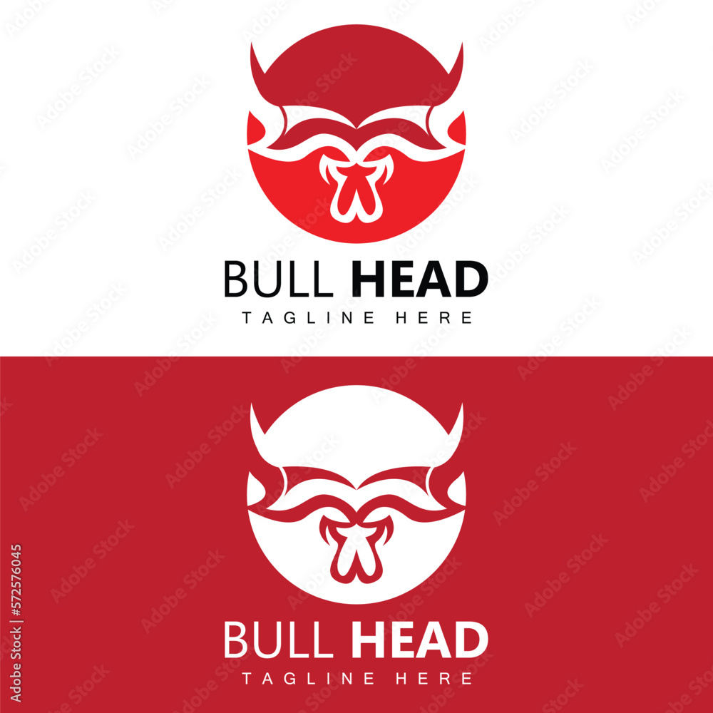 Bull Head Logo, Farm Animal Vector, Livestock Illustration, Company Brand Icon Bull Head Logo, Farm Animal Vector, Livestock Illustration, Company Brand Icon