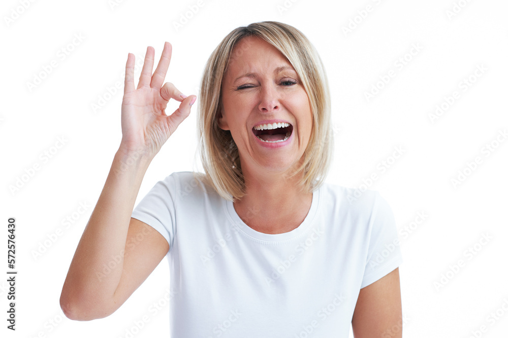 Picture of blonde woman over back isolated background Picture of blonde woman over back isolated background