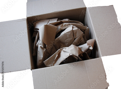 cardboard box with paper 