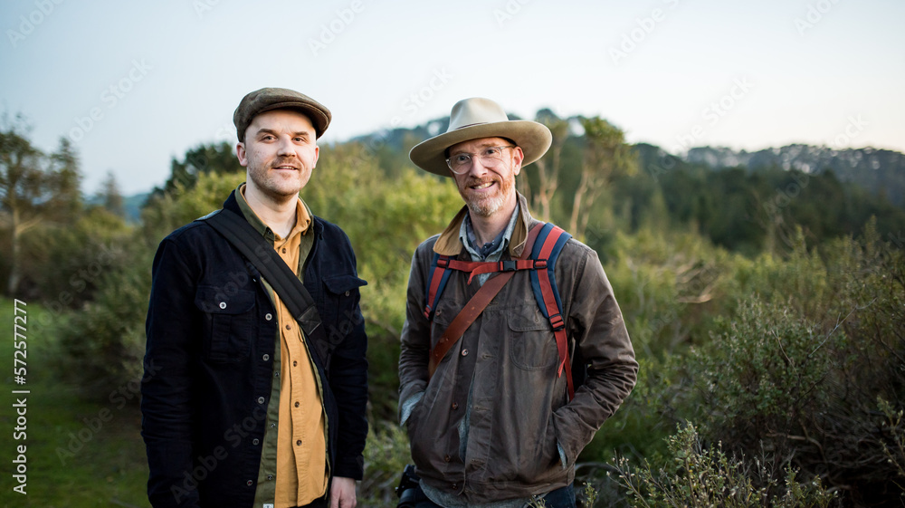 Portrait of two men outdoors Portrait of two men outdoors