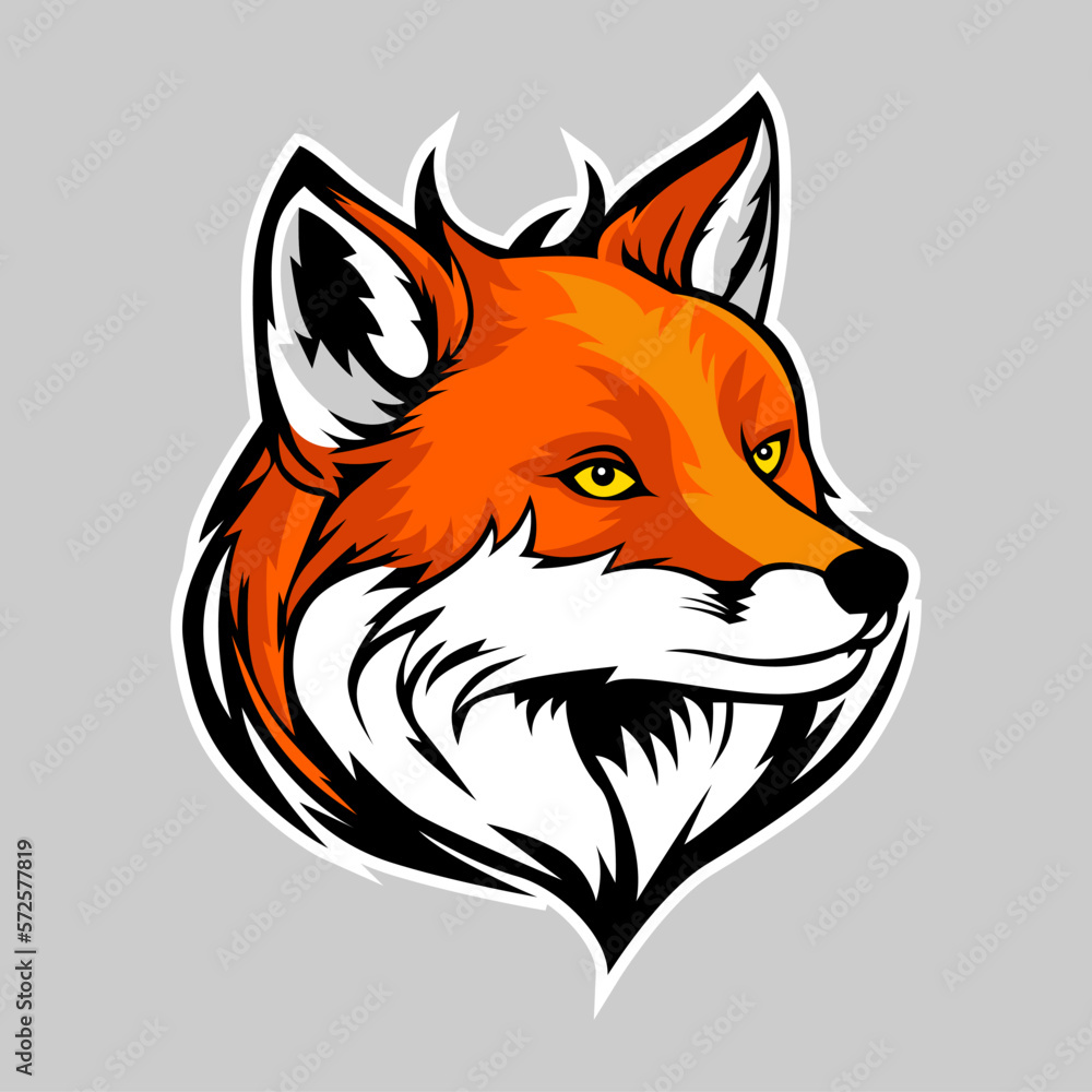 Obraz premium Illustration vector of fox head mascot. Logo design template for sport or gaming team