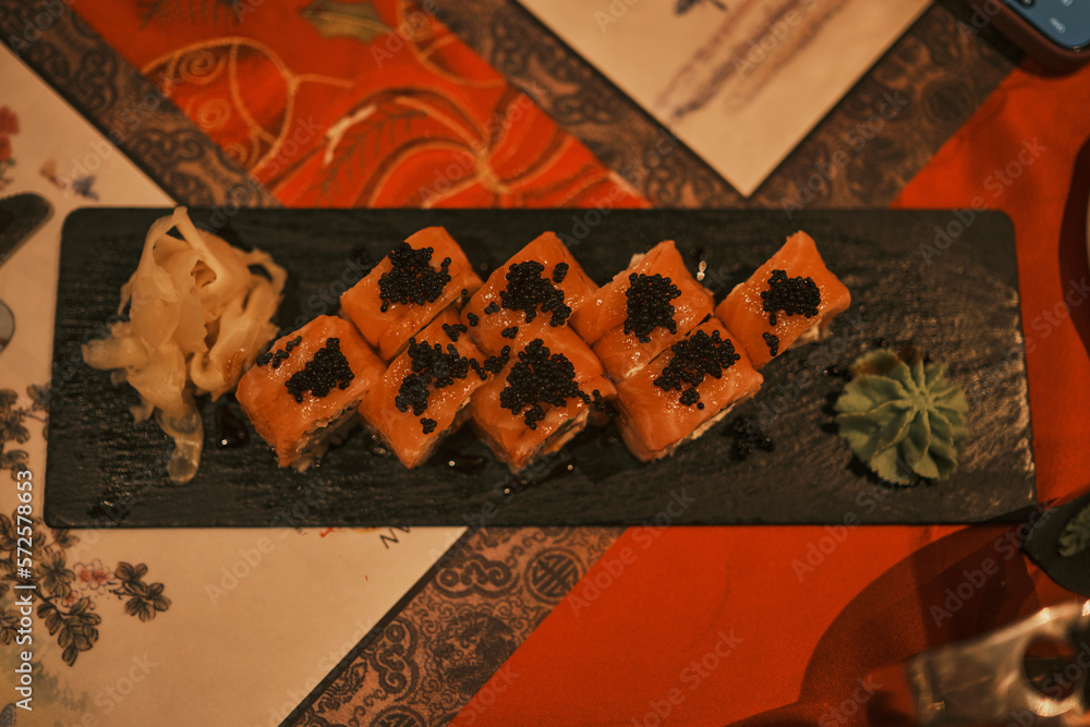 Naklejka premium Set of rolls on a roll stand