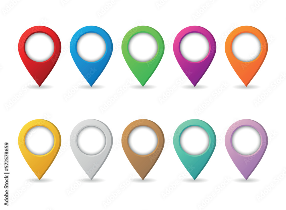 Map pin icon in flat style. Pointer destination vector illustration on isolated background. Gps navigation sign business concept.