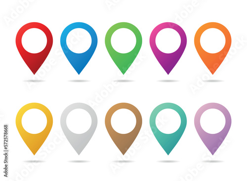 Map pin icon in flat style. Pointer destination vector illustration on isolated background. Gps navigation sign business concept.