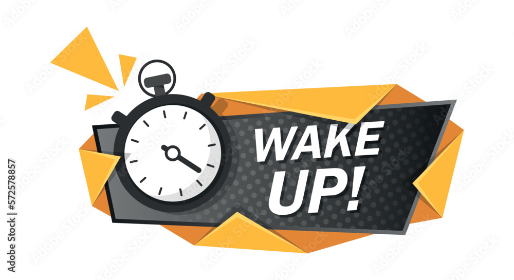 Wake up icon in flat style. Good morning vector illustration on ...