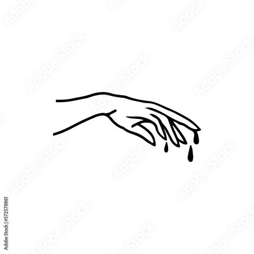 vector illustration of hand with blood