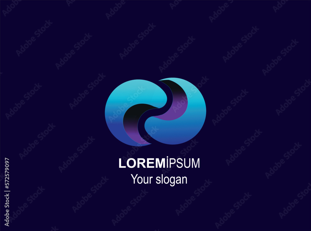Letter c wave abstract modern logo gradient Letter c wave abstract modern logo gradient