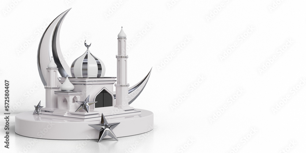Obraz premium 3D rendered ramadan mosque design