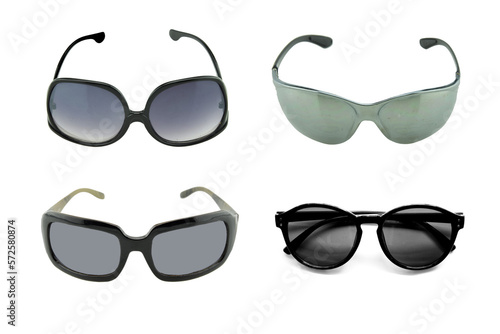 Set of sunglasses isolated on the white background