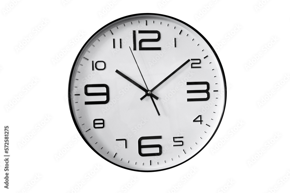 Clock round frame on white isolated background Clock round frame on white isolated background