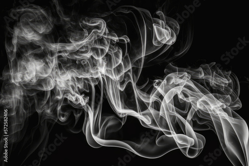 Abstract smoke image on black background,Generative AI