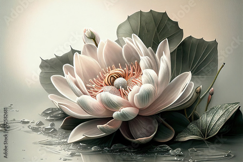 Lotus Flowers, Illustration, Generative AI photo