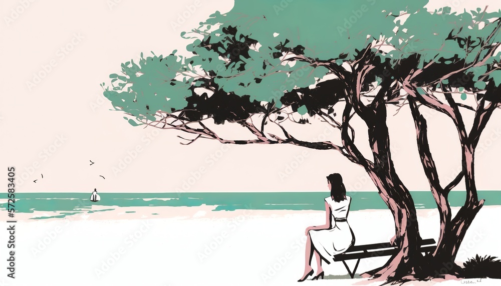 Women under the tree Women under the tree