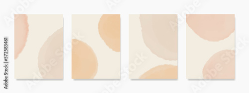 Set minimal artistic wall art. Watercolor vibrant gradient colors with abstract fluid shapes, paint splashes, ink drops. Organic wall decor for covers, wallpapers, banners, flyers, posters.