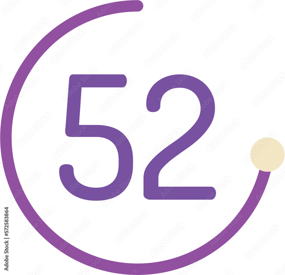 Number 52 Circle Number 52 Circle