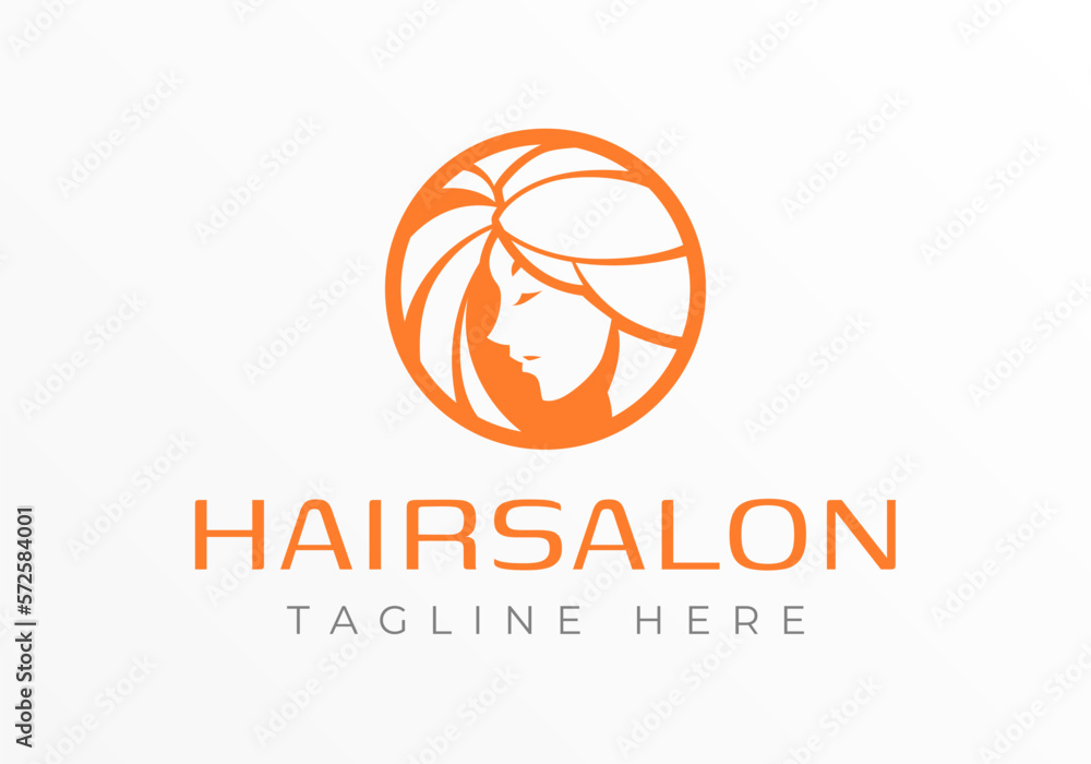 Woman Hair Salon Logo Design Template