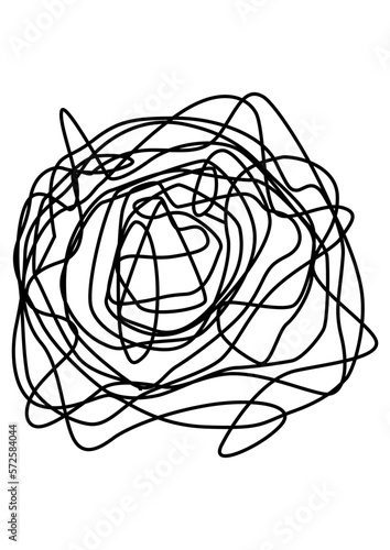 Hand drawn black line scribble