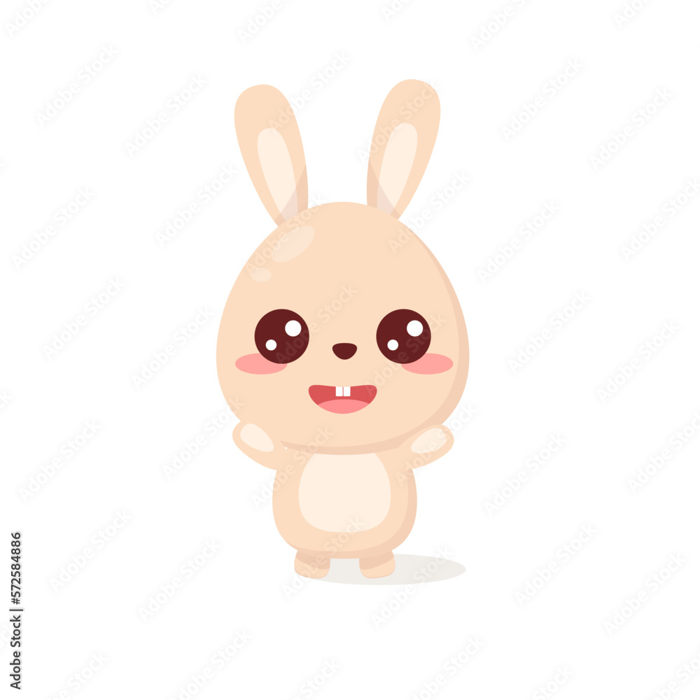Vector character bunny on a white background. Usage: children's clothing, coloring book, children's book, postcards, posters, invitations, tickets, prints , holidays, for websites, social networks. Vector character bunny on a white background. Usage: children's clothing, coloring book, children's book, postcards, posters, invitations, tickets, prints , holidays, for websites, social networks.