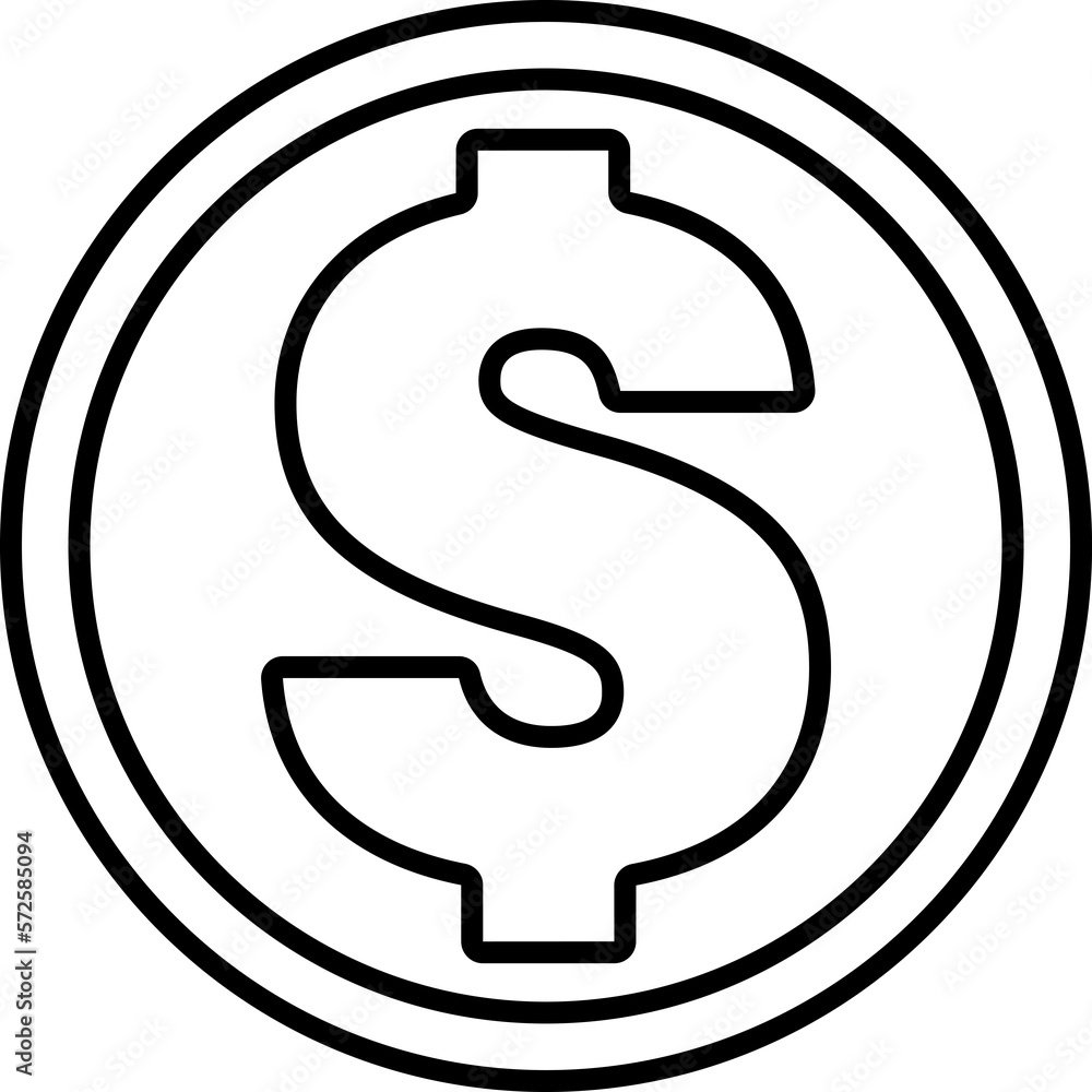 Dollar cent sign minimal icon illustration Dollar cent sign minimal icon illustration