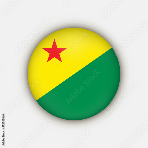 Acre Flag, state of Brazil. Vector Illustration.