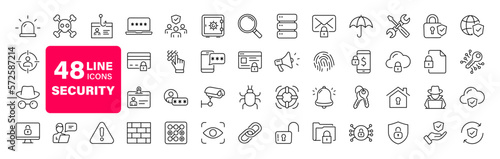Photographie Security set of web icons in line style