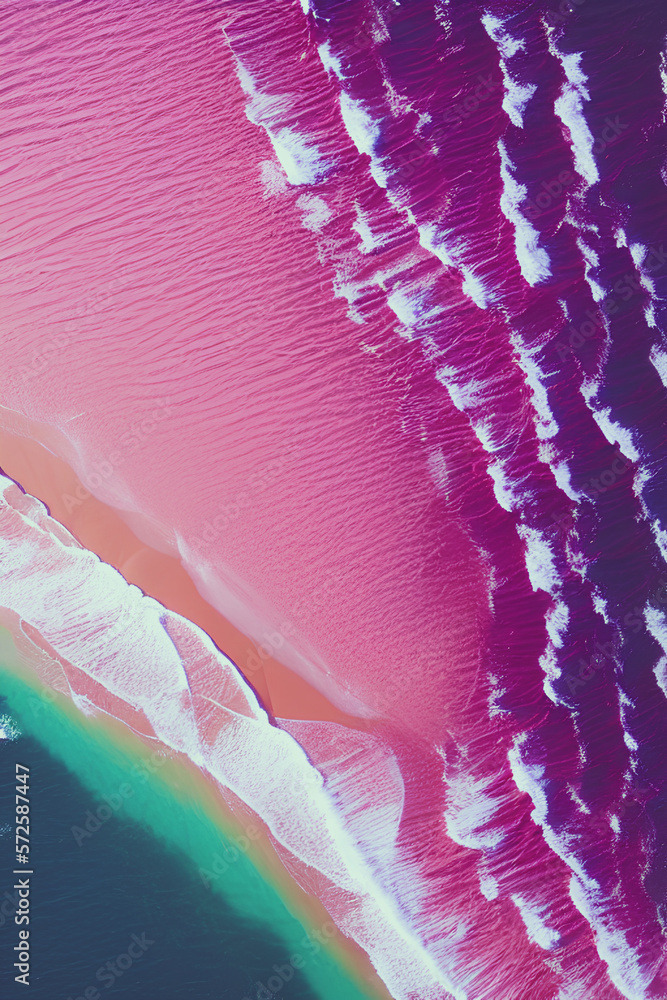 abstract background of pink sea waves