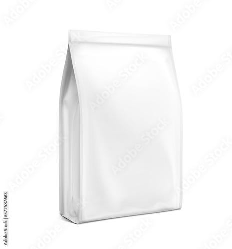Realistic bag mockup. Vector illustration isolated on white background. Half side view. Can be use for template your design, presentation, promo, ad. EPS 10.	