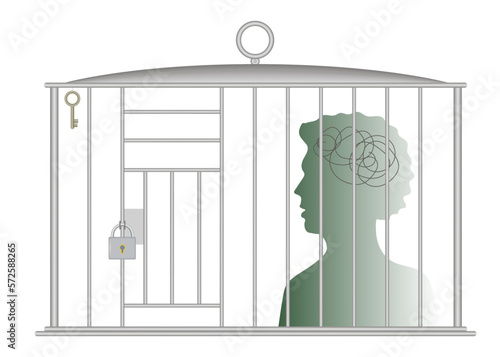 Fixed thinking, refusal to learn something new,
 mental blocking of everything new. Locked in a cage, depressed.