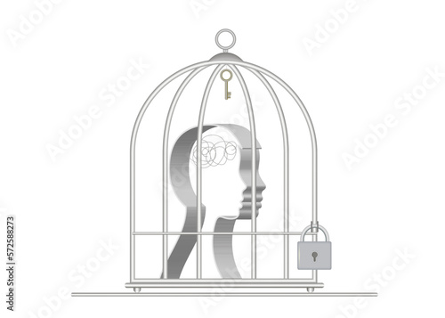 Fixed thinking, refusal to learn something new,
 mental blocking of everything new. Locked in a cage, depressed.