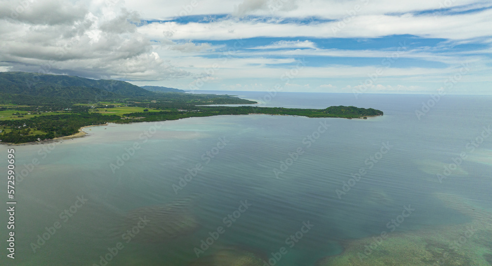 Aerial view of coastline of the island with jungle and beaches. Negros, Philippines Aerial view of coastline of the island with jungle and beaches. Negros, Philippines