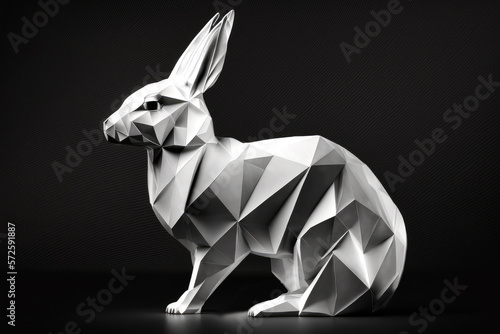 Geometry Hops: A Minimalist Rabbit Sculpture