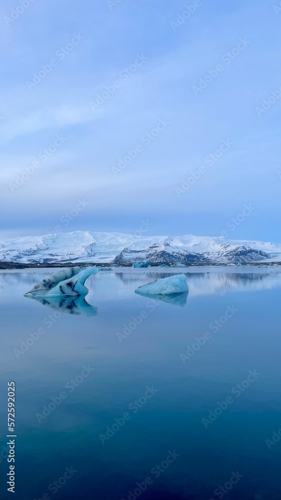 glacier with icebergs, Iceland glacier with icebergs, Iceland