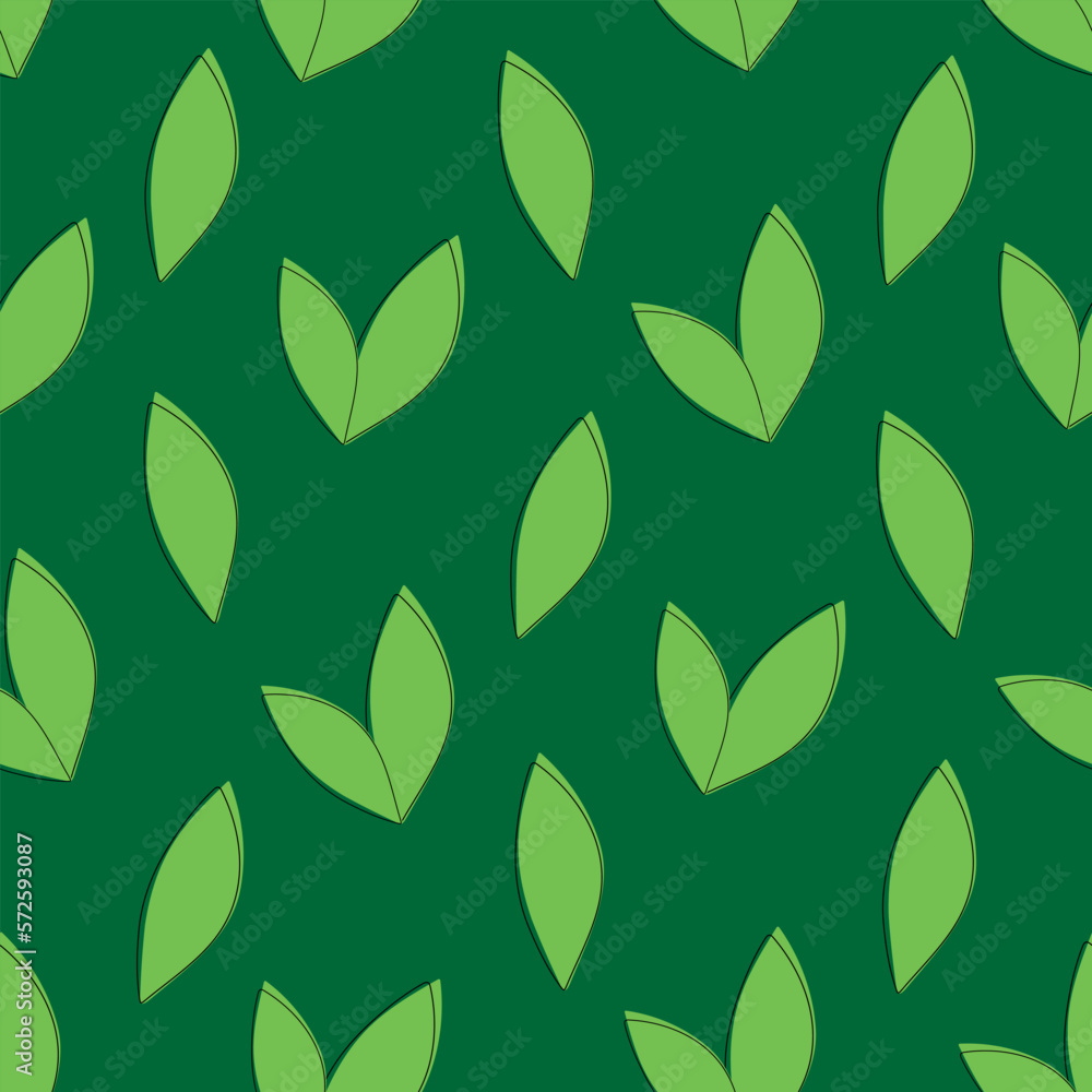 Seamless pattern with green leaves on a green background Seamless pattern with green leaves on a green background