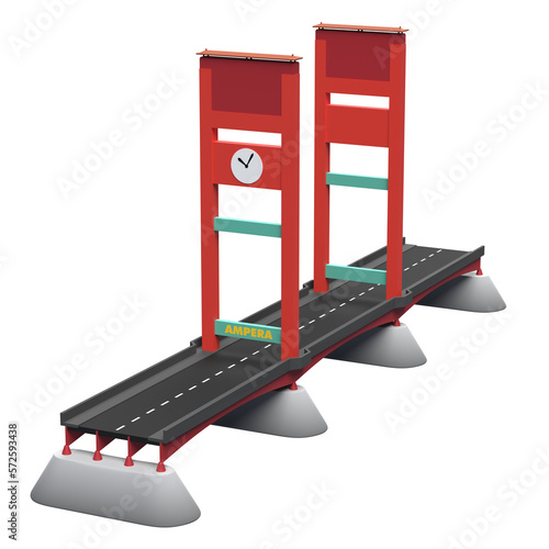 3D Model Illustration of Ampera Bridge Palembang: Palembang Iconic Landmark in Digital Art photo