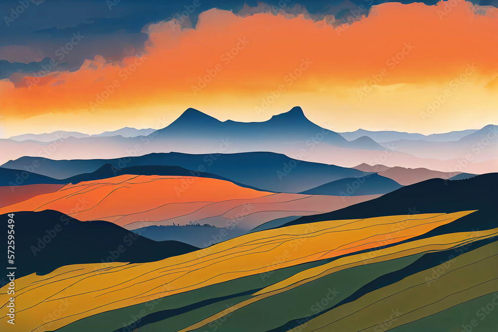 Abstract mountain landscape background wallpaper design (Generative AI) Abstract mountain landscape background wallpaper design (Generative AI)