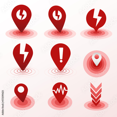 Set of Earthquake,Richter Scale icon