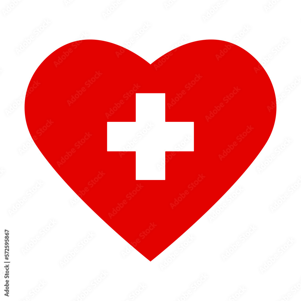 Heart with a cross illustration Heart with a cross illustration