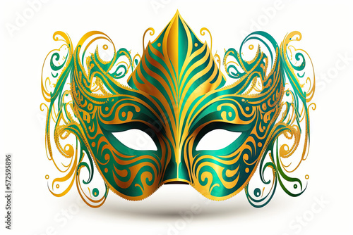 Illustration of a golden Mardi Gras Costume Mask