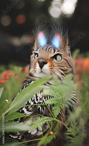 cat in the garden made using Generative AI Technology.