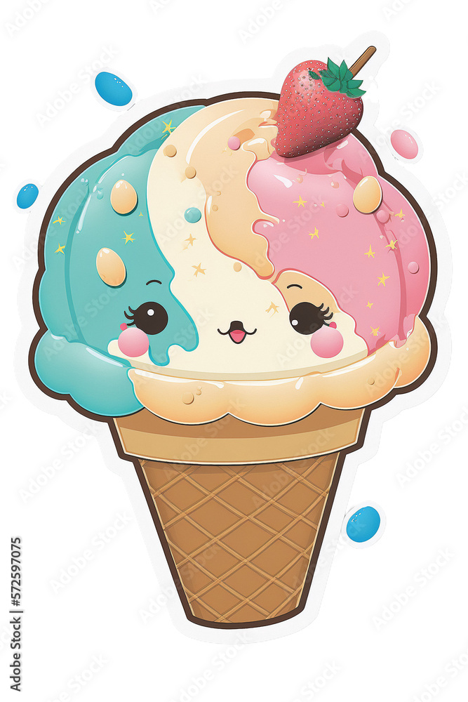 Happy smiling ice-cream created with Generative AI Tools Happy smiling ice-cream created with Generative AI Tools