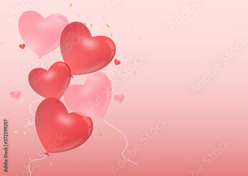 heart balloon gradient background valentine's day