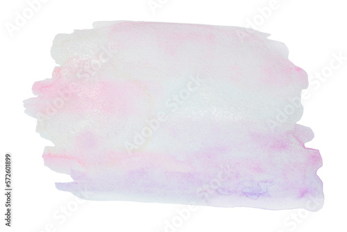Abstract watercolor aquarelle background. The design element is pink purple with sequins. Isolated on transparent background, png