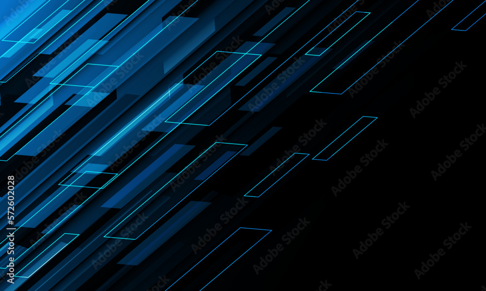 Abstract blue cyber geometric futuristic on black blank space design modern technology background vector Abstract blue cyber geometric futuristic on black blank space design modern technology background vector