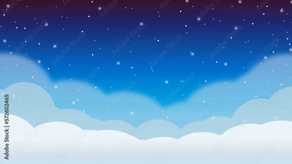夜空の雲の上の背景壁紙イラスト 夜空の雲の上の背景壁紙イラスト
