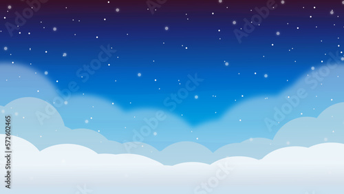 夜空の雲の上の背景壁紙イラスト