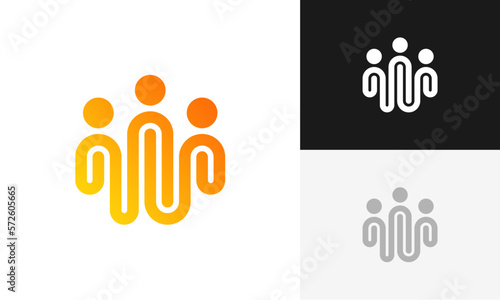community people, social community, global community, human family logo abstract design vector