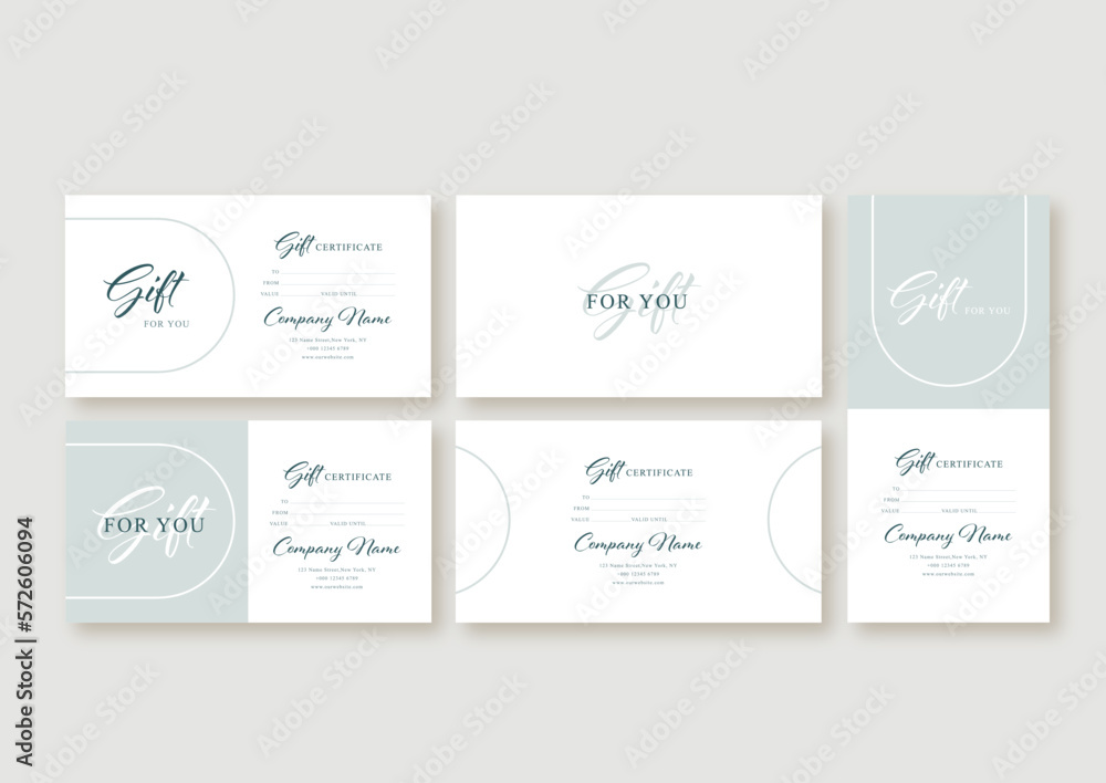 Abstract gift voucher card template. concept cover. Modern set discount coupon or certificate layout.	