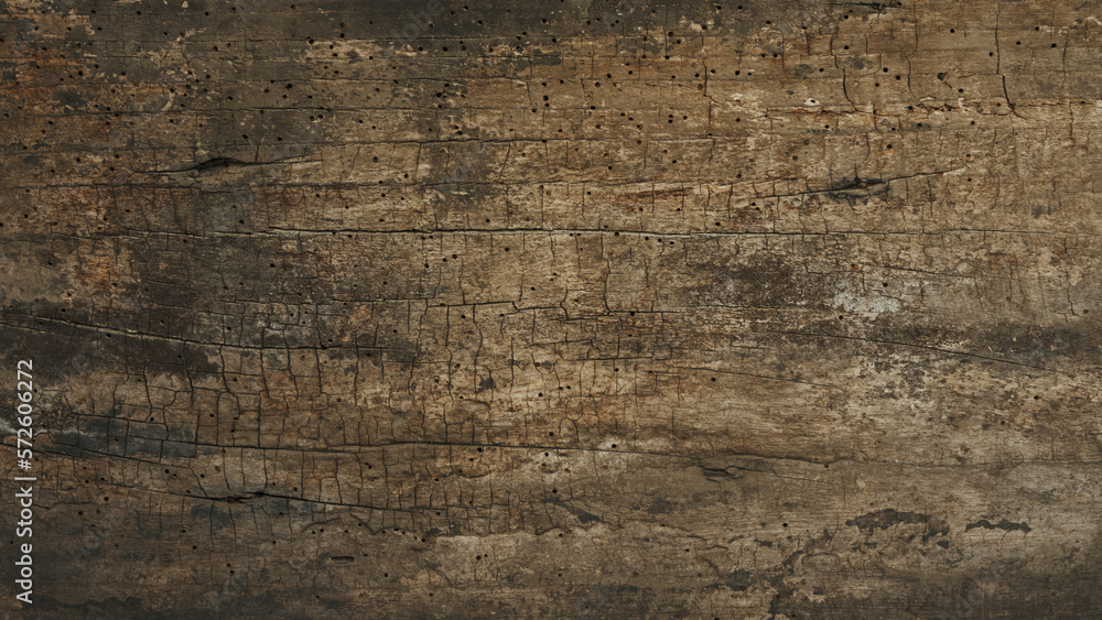 Obraz premium 古い木材の表面 ひび割れ 乾燥 虫食い