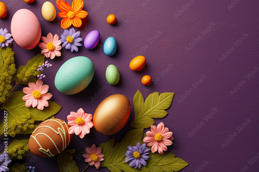 Easter holiday background. Generative AI Easter holiday background. Generative AI