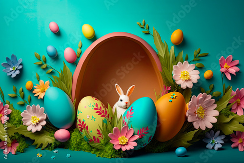 Easter holiday background. Generative AI